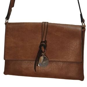 Boutique style brown faux leather handbag